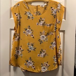 Alice Blue Mustard Floral Blouse